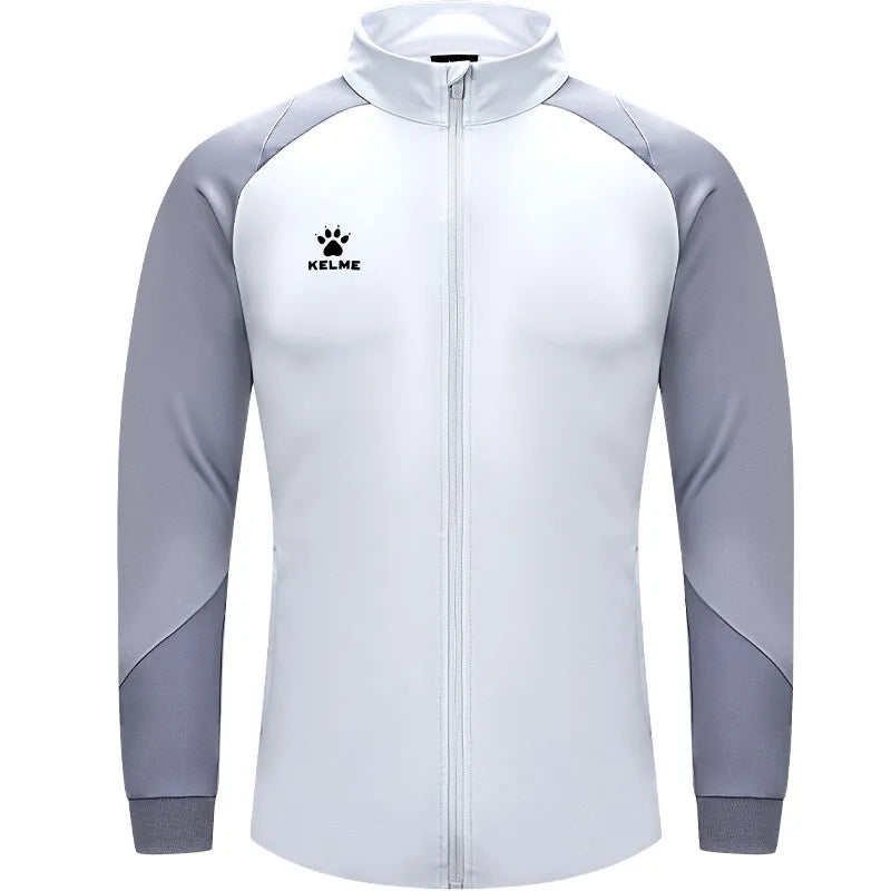 KELME Men's Running Jacket Football Sport Training Coat Windproof Fitness Jogging Sportwear Warm Lamb Woll Jackets 8361WT1064