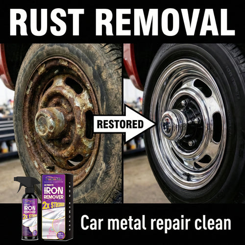 Large Capacity Powerful Car Rust Remover Spray - Exhaust/Wheel Care, Metal Powder Remover.