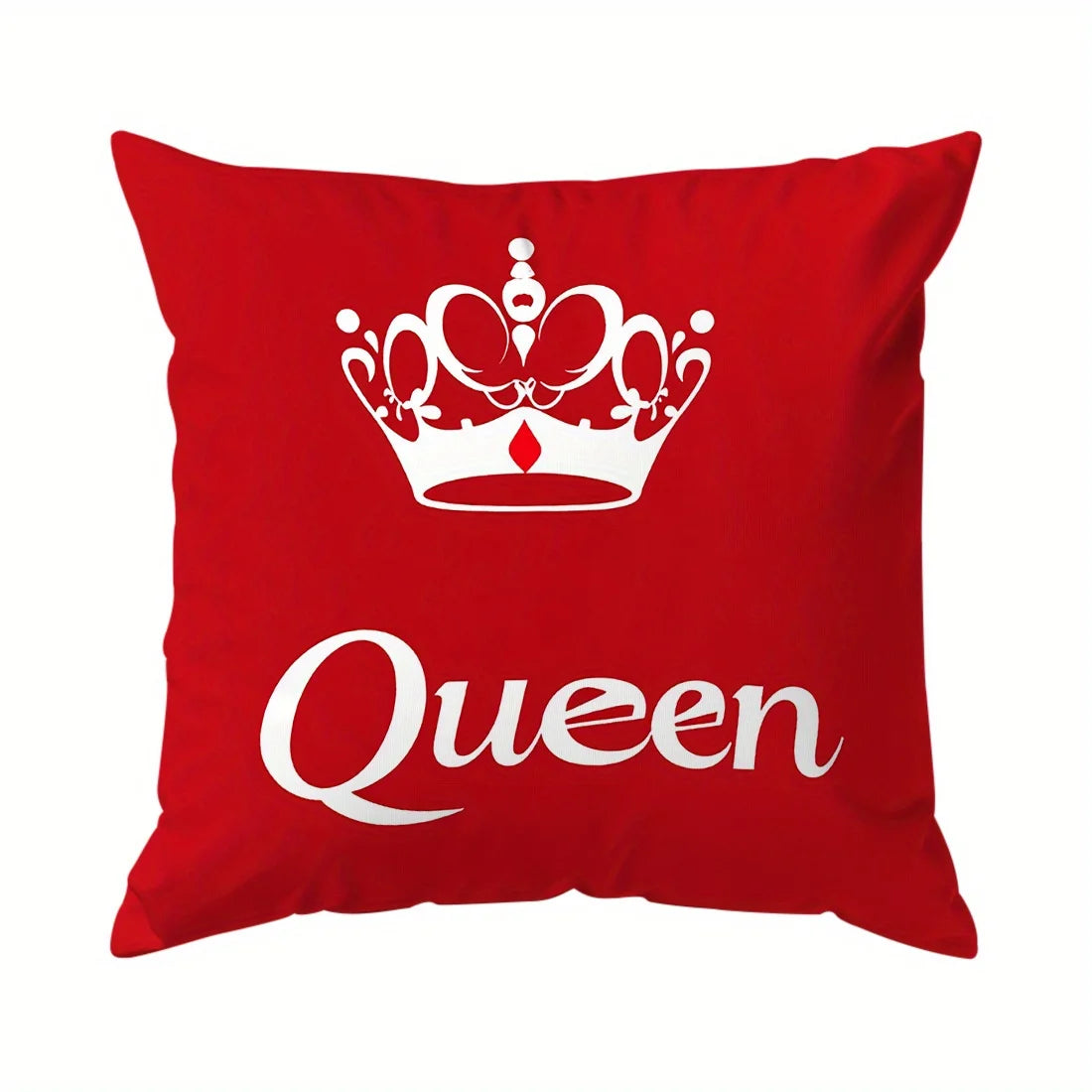 One-piece red and black crown single-sided printed pillowcase, suitable for sofas and home décor, pillow insert not included.
