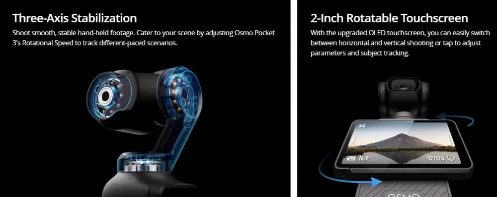 DJI Osmo Pocket 3 Vlogging Camera 1-Inch CMOS &4K/120fps 3-Axis Gimbal Mechanical Stabilization Original In Stock