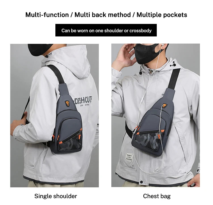 Casual Men Crossbody Shoulder Bag Chest Bag Outdoor Travel Sports For Ferrari Roma F80 296 GTB GTS SF90 Stradale Spider Spyde