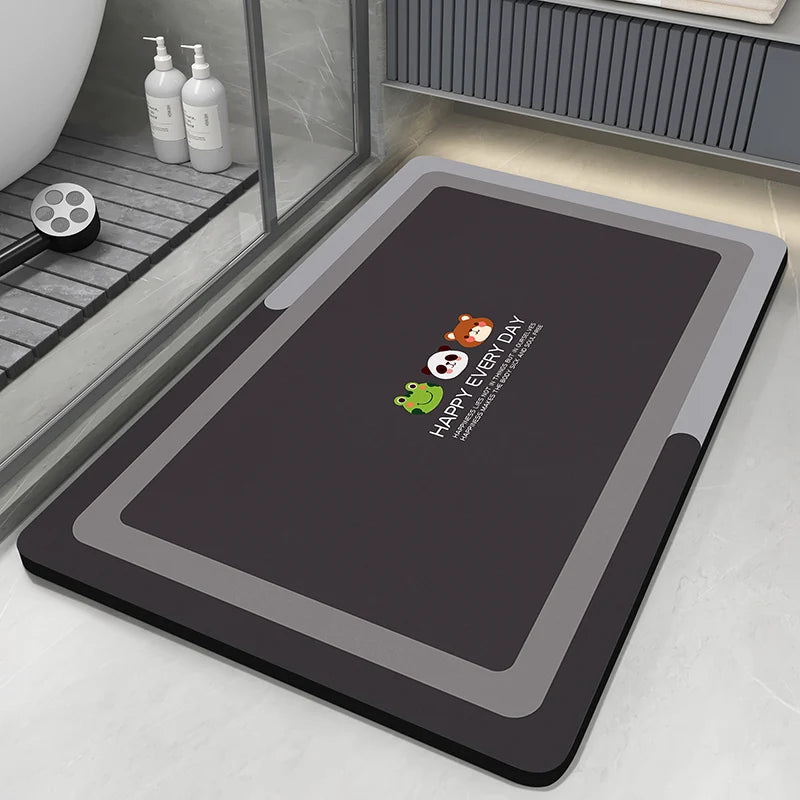 Diatomite Bath Mats Bathroom Absorbent Anti Slip Floor Mat Foot Carpet Quick Dry Shower Toilet Rug Doormat Washable