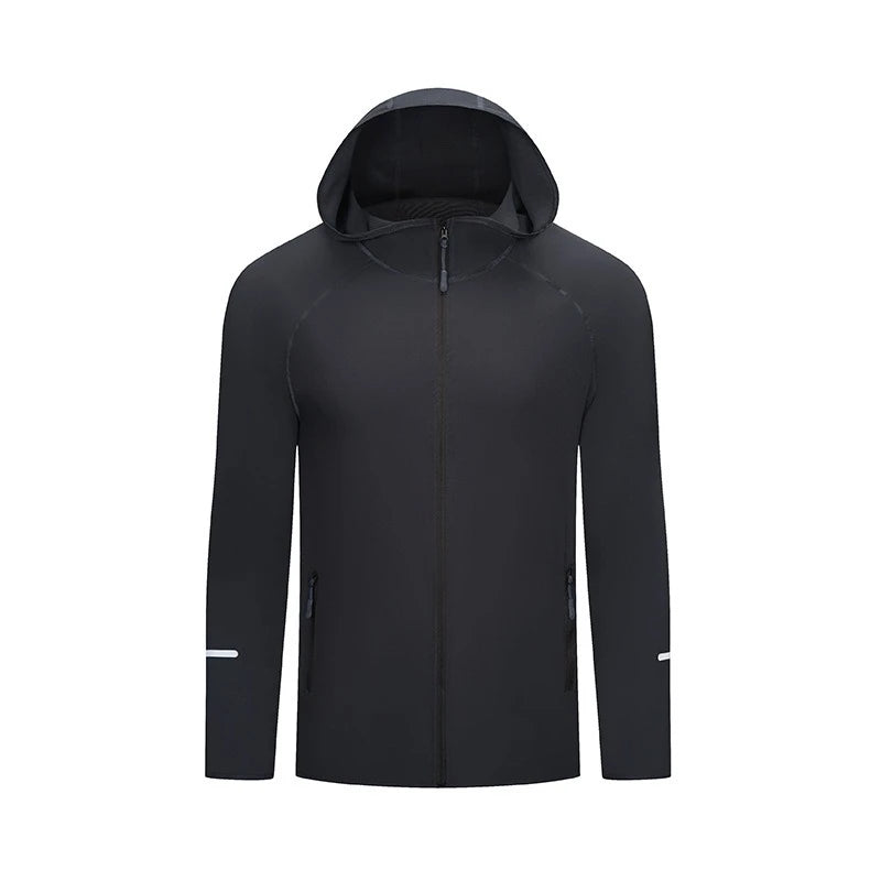 2026 Autumn Long-Sleeve Hoodie Quick-Dry Outdoor Windproof Jacket Four-Way Stretch Running Coat