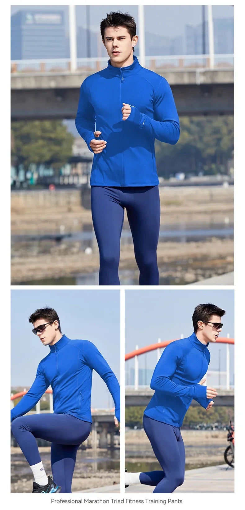 Men's Sport Jacket Quick Dry Fitness Clothes Casual Running Stand Collar Training Suit Flocking Milk Silk Running Outerwear