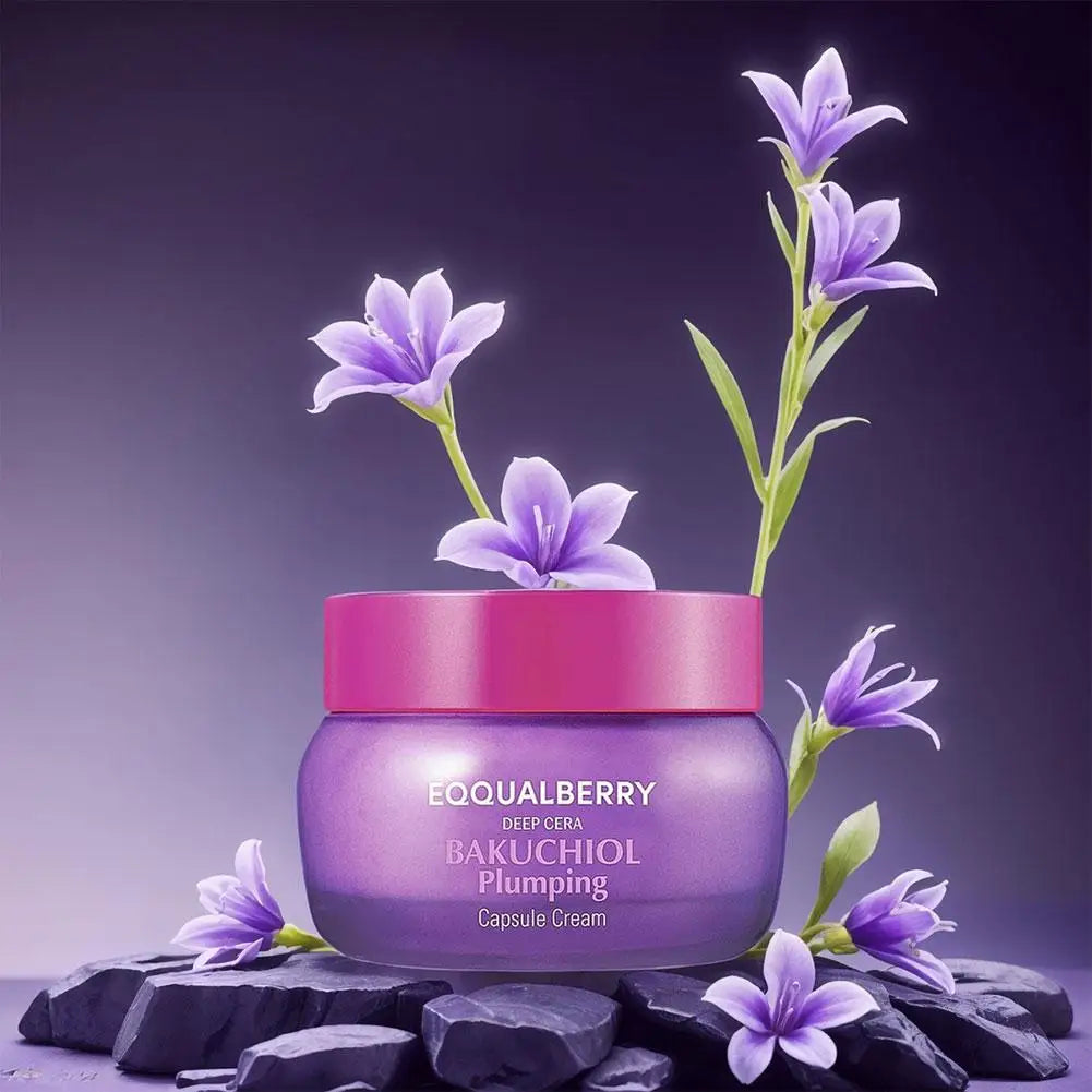 EQQUALBERRY Bakuchiol Plumping Serum with Ceramide & Psoralol Rich Capsule Cream Moisturizing Cream Korean Skincare