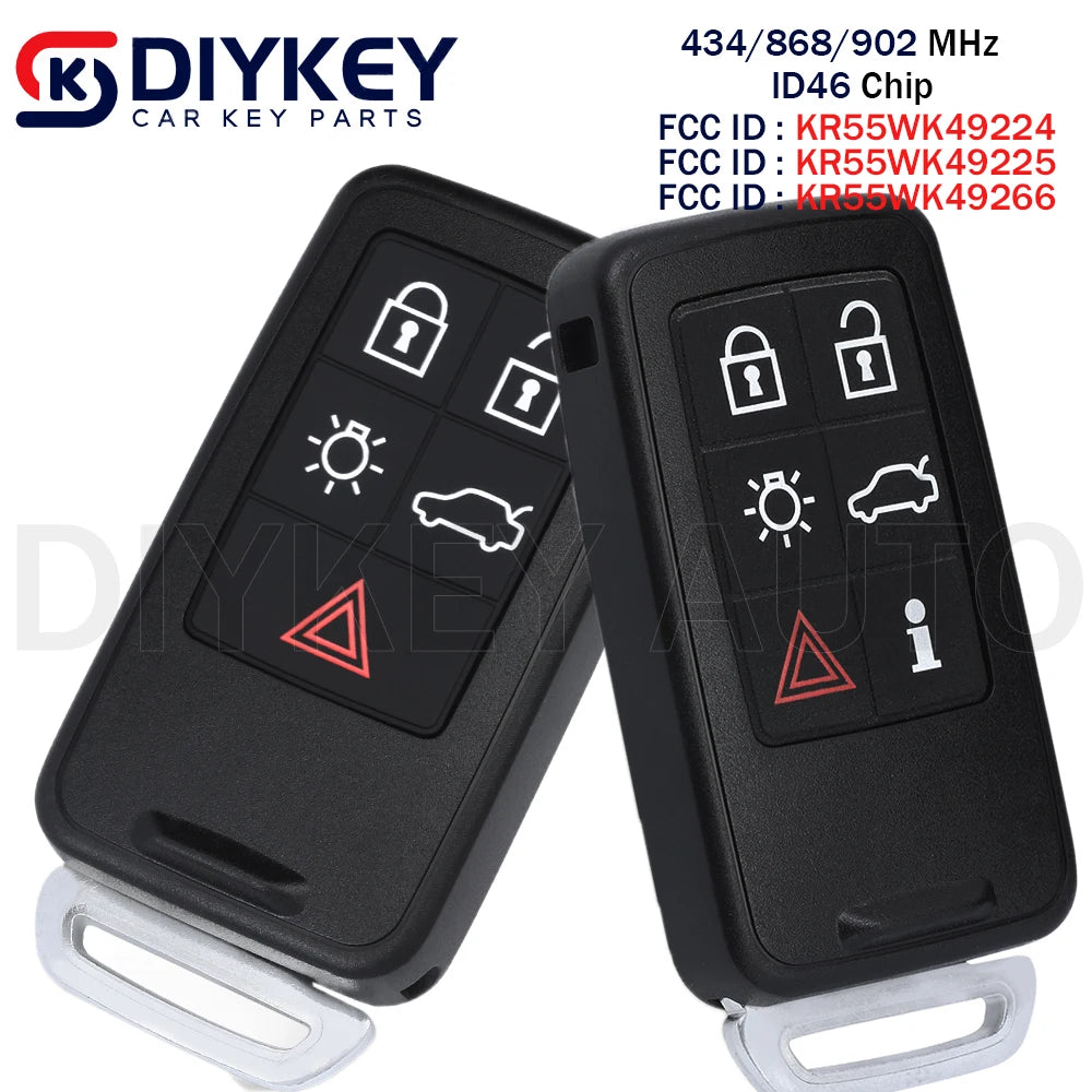 KR55WK49266 5WK49224 5WK49225 433/868/902MHz Smart Car Key for Volvo XC60 XC70 XC90 S60 S80 S90 V40 V60 V70 2009-2014 Remote Fob