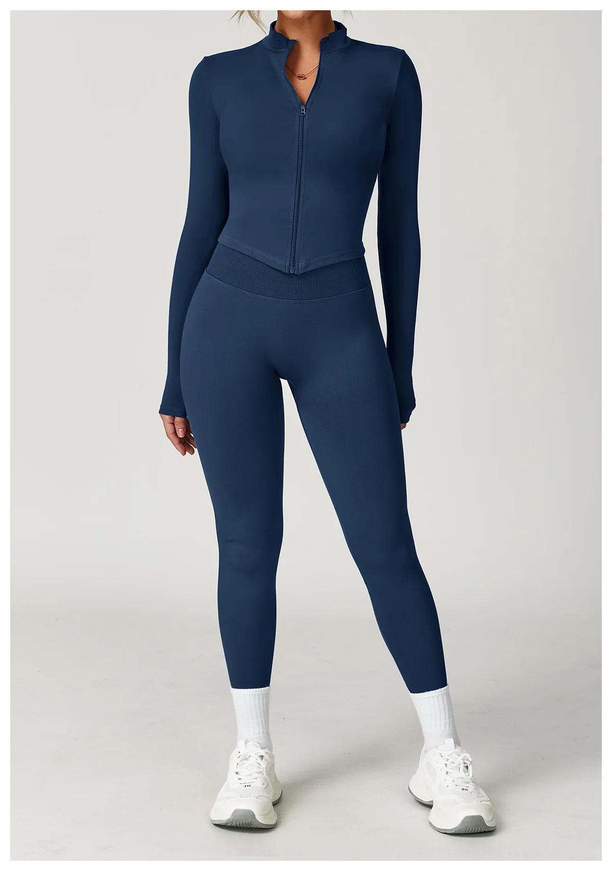 Seamless Yoga Set Gym Clothes 2PCS Women Sportswear Yoga Suits Tracksuits Fitness Long Sleeved Jacket Sports Bra Gym Leggings