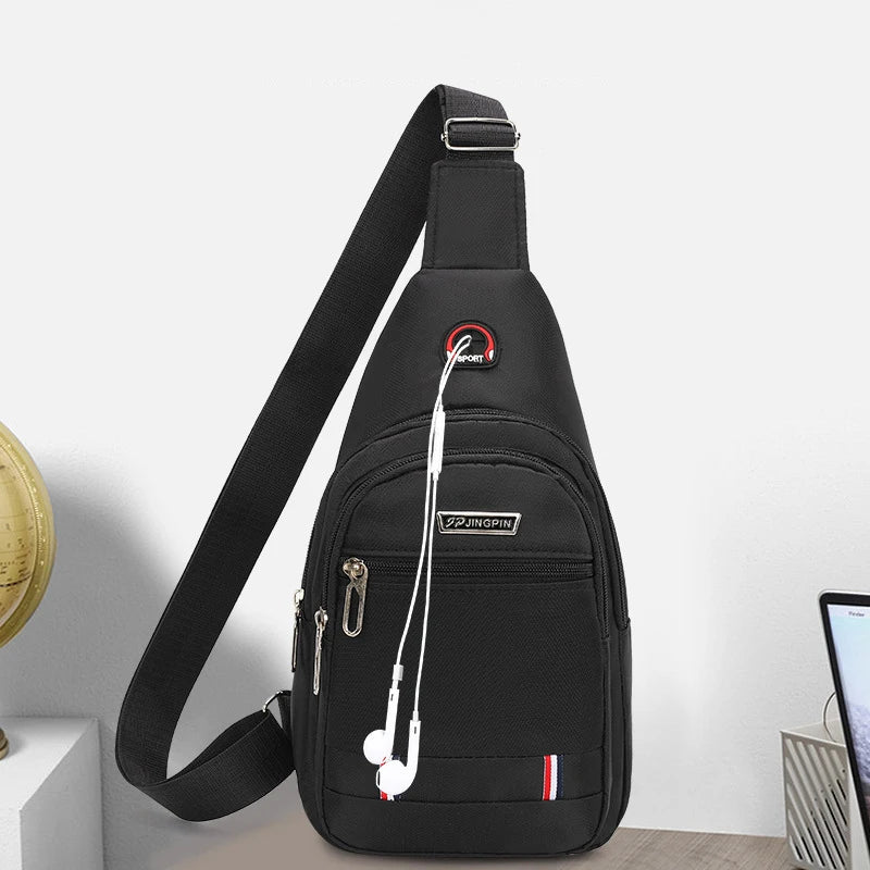 Car Emblem Leisure One-shoulder Bag Men's Messenger Chest Pocket For Ferrari Roma 488 Portofino F8 F1 Roma Spider SF90 Superfast
