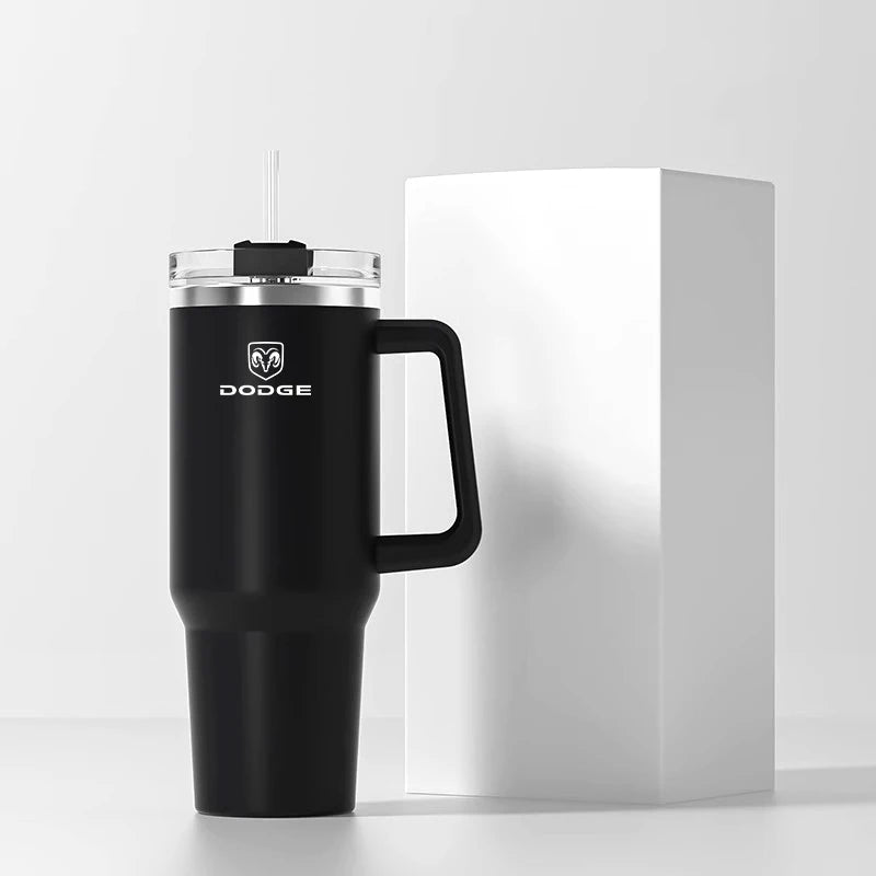 Car Straw Cup Large Capacity Portable Car Outdoor Insulated Cup For Dodge Ram Durango Charger SRT Dart Journey Avenger Caliber