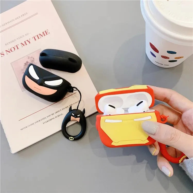 Venom For Airpods Pro 3 pro 2 Case Spider-Man Iron Man Captain America Protective Earphone Silicone Cover For Airpods 1 2 3 4
