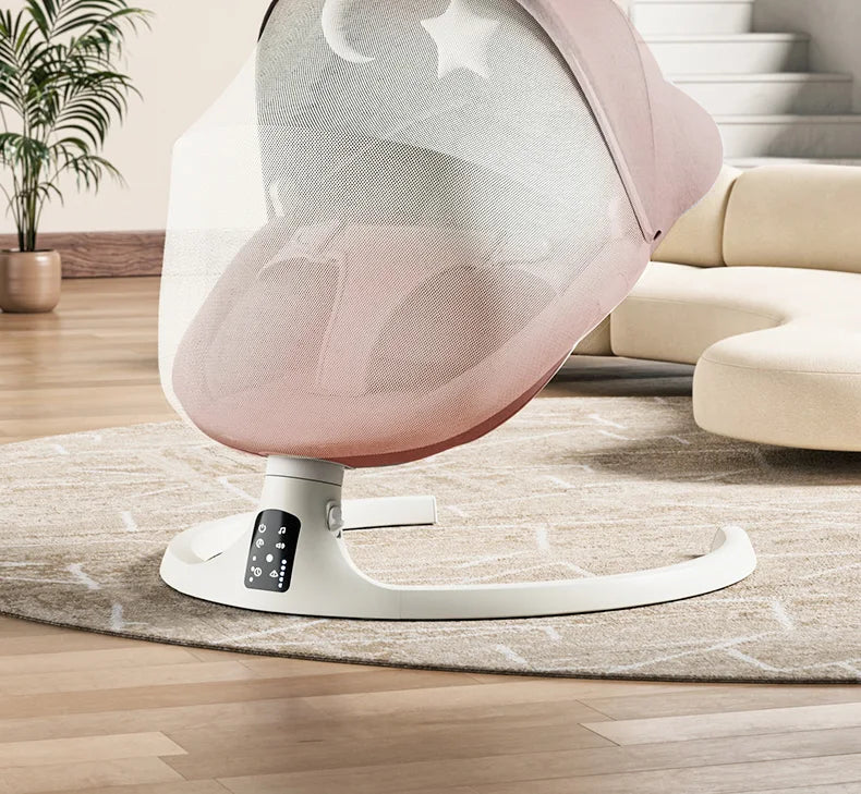 Baby Electric Rocking Chairs,Baby Bouncers Bluetooth & USB Music Baby Swing Electric 180° Rotating Seat, Multi Speed Baby Rocker