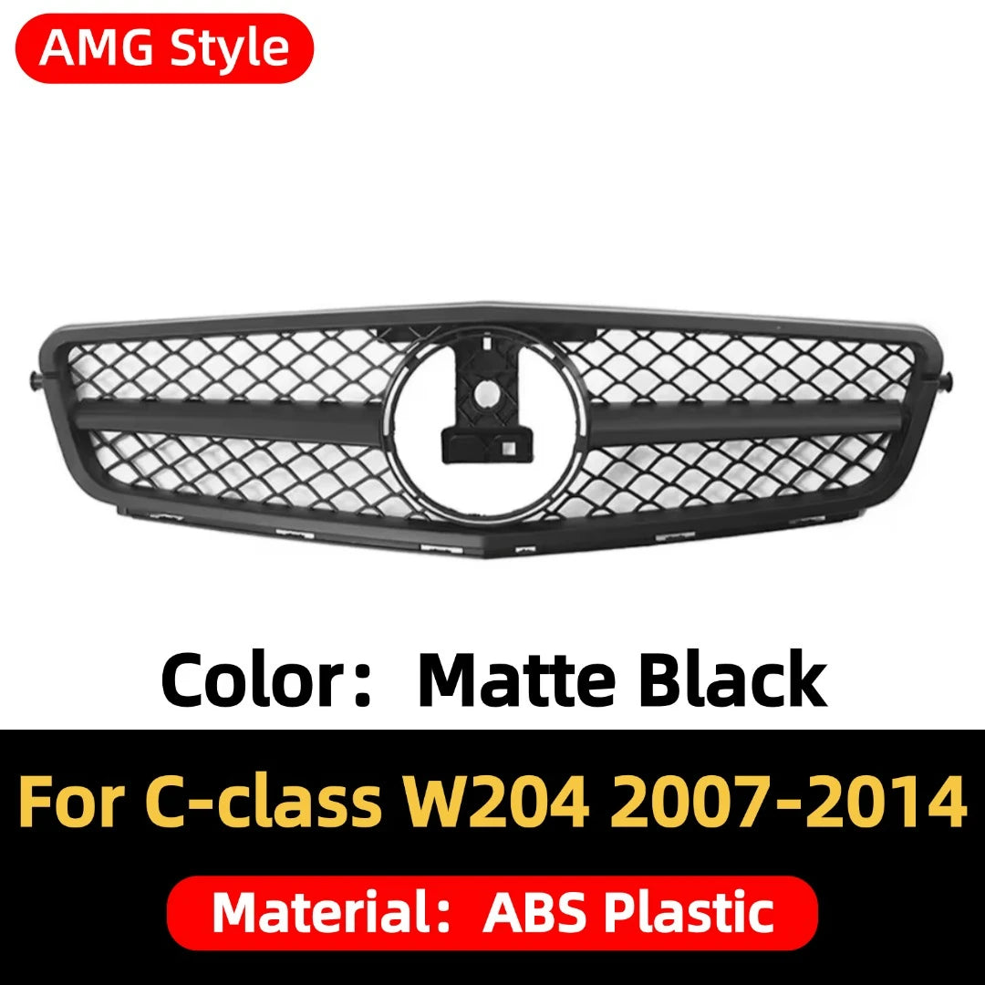 Front Bumper Grille Grill Tuning Accessories For Mercedes Benz C class W204 2007-2014 C180 C200 C250 C300 AMG GT Diamond Style