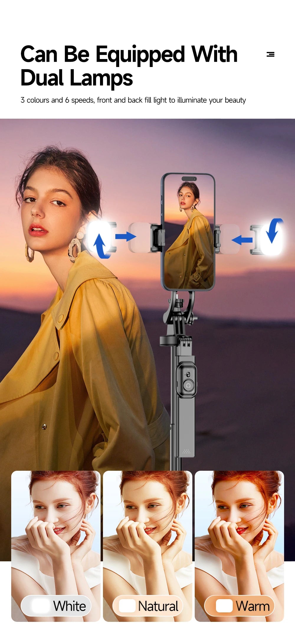 Tripod for Smartphone Light Camera,Tripods Stand with Wireless Bluetooth,Selfie Stick brackets with Phone Holder for Vlog/Video