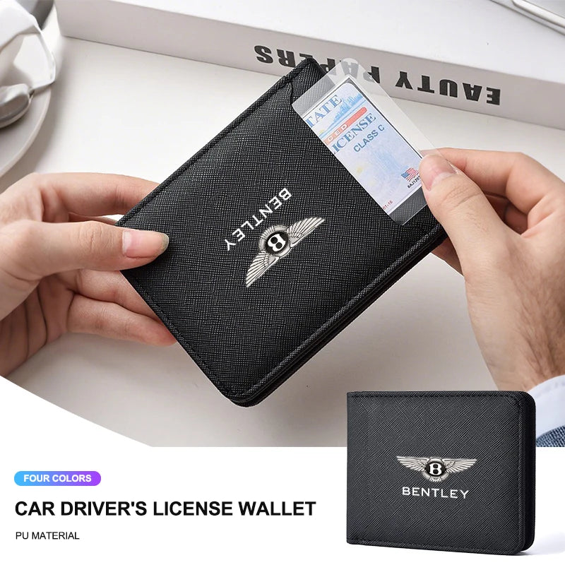 Men Wallet Card Holder Driver License Documents Wallet for New Bentley Flying Spur Continental GT Bentayga Mulsanne Accessories