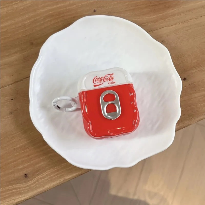 3D Fun Cola Earphone Men's Women's Protective Cover Suitable for Airpodspro3 pro2 pro Airpods4 3 2 1 Shockproof Protective Cover