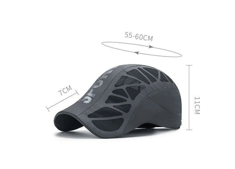 Summer New Sport Alphabet Forward Hat Men's Breathable Mesh Shade Quick Dry Hat Outdoor Sunscreen Cap