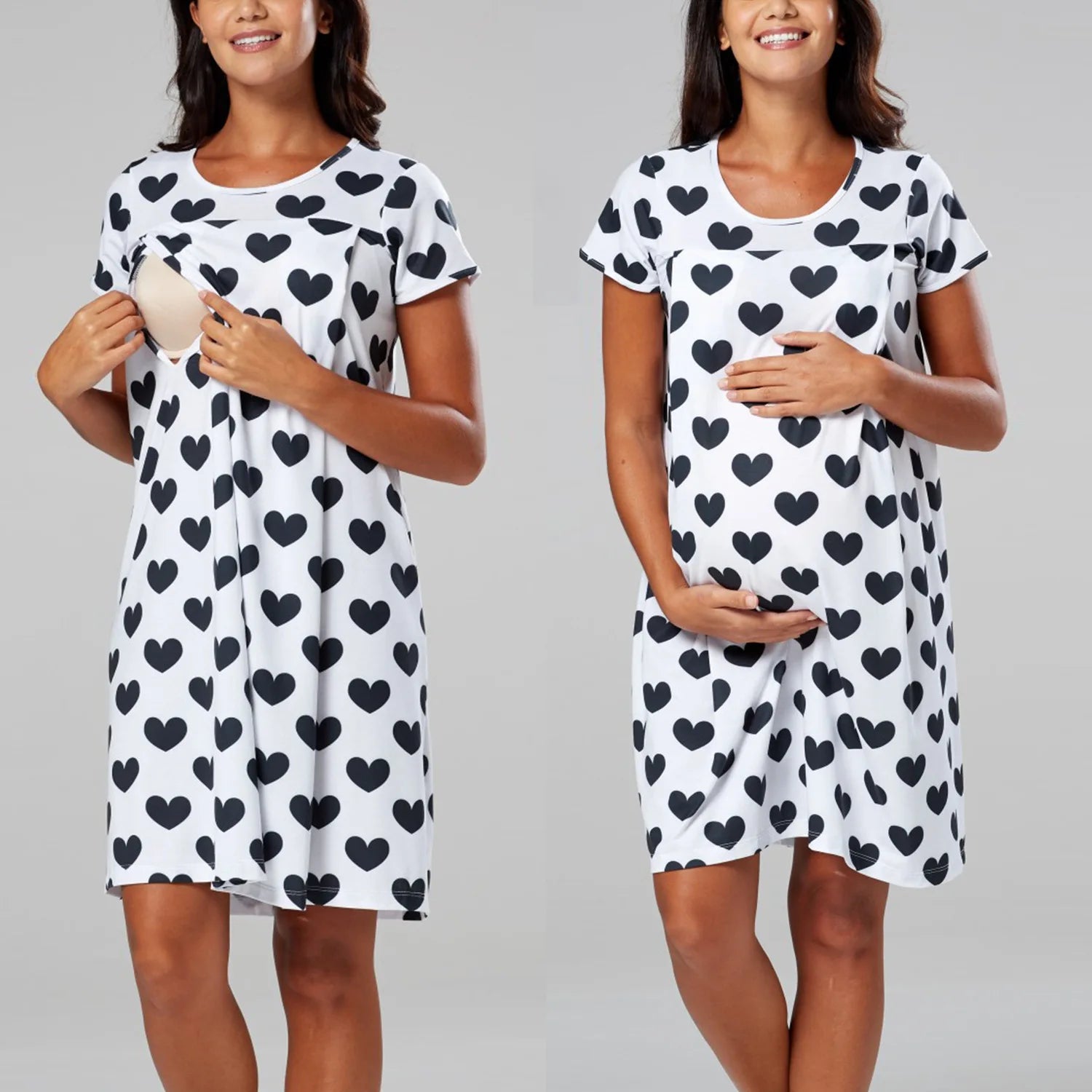 Fashionable Multifunctional Mother's Convenient Nursing Skirt Maternity Pajamas Nursing Clothes Splicing Nursing Pajamas