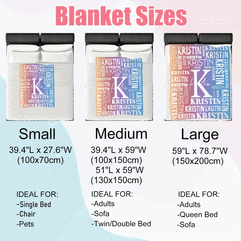 1pc Soft fleece custom name flannel throw blanket | Personalized for son or daughter, vintage style custom gift