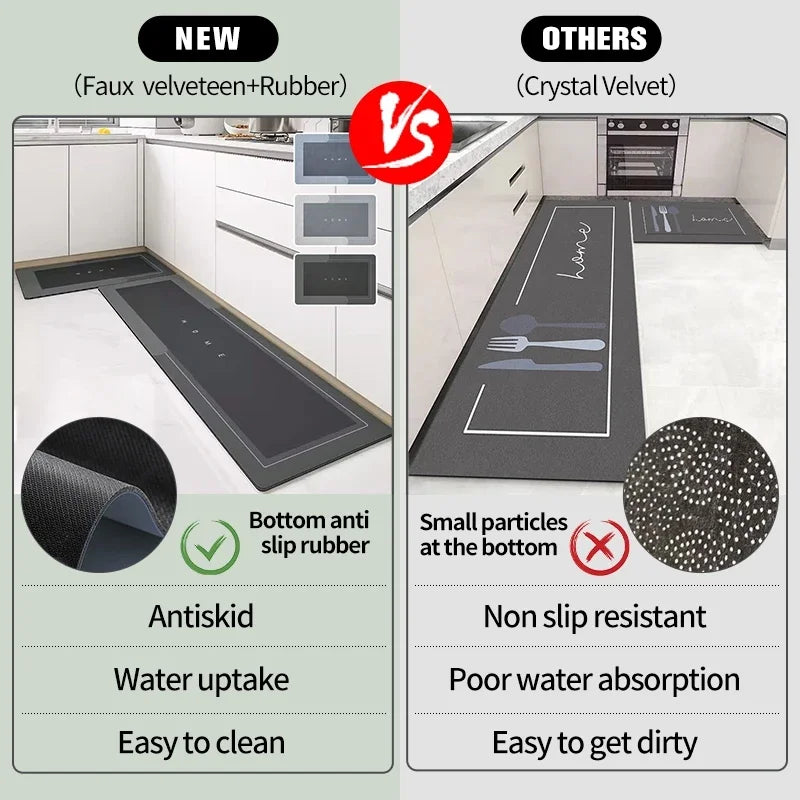 VIKAMA Budding Diatomite Carpet Scandinavian Style Non-Slip Water-Absorbent Mute Kitchen Breakfast Area Home Decoration