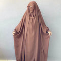Muslim Abaya Hooded Smocking Sleeve One-piece Prayer Dress Women Jilbab Islamic Clothing Dubai Saudi Black Robe Turkish Modesty