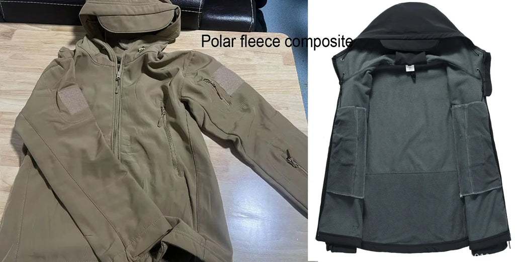 Men's Winter Autumn Softshell Fleece Jackets Windproof Outdoor Fishing Hiking Hunting Thermal Camping Cargo Coats Warm M-5XL