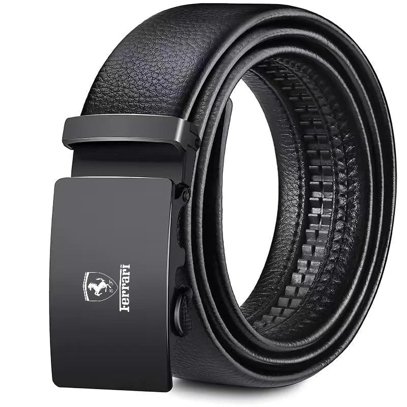 Fashion Car Logo Business Leather Belt Adjustable Waistband For Ferrari Roma Spider 296 488 SF90 360 F80 LaFerrari SF90 Stradale