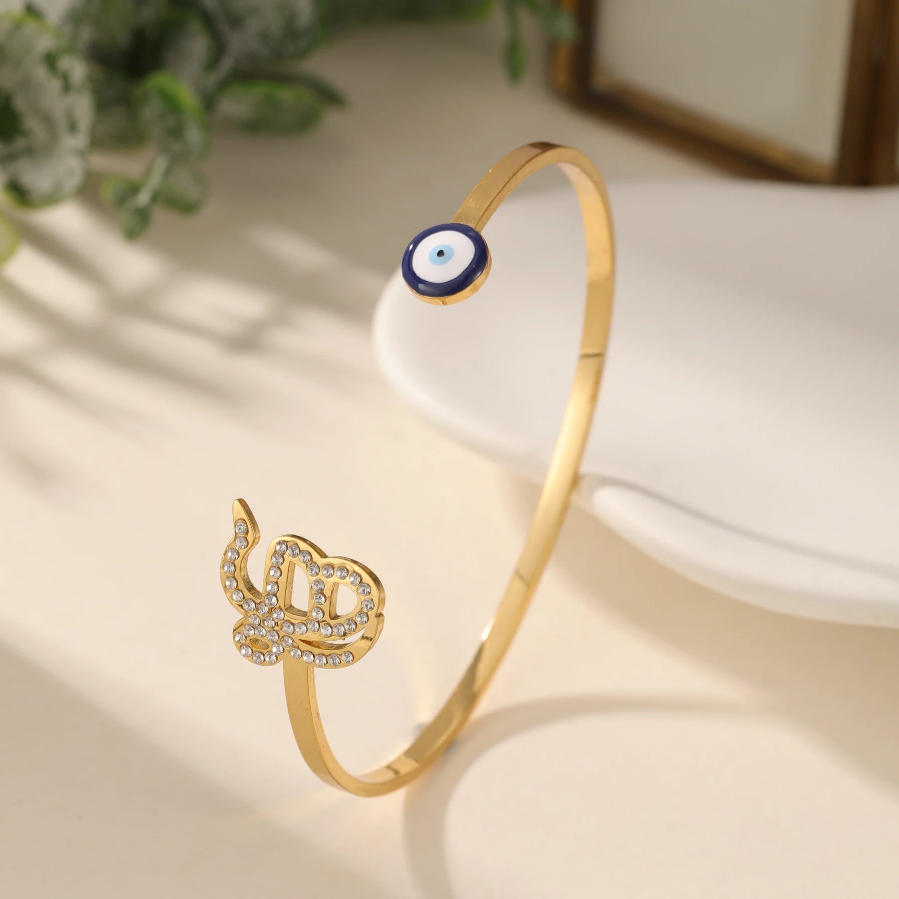 Ek Onkar Khanda Bracelet Cuff Bangles For Women Custom Diamond Bracelet Open Stainless steel Bracelets Gift For Her