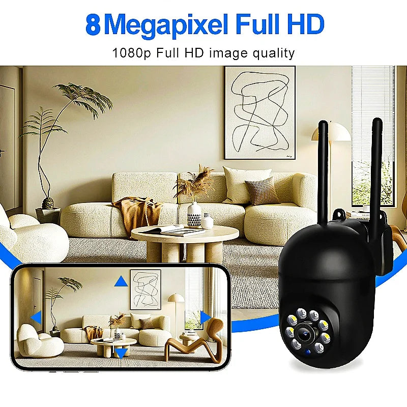 8MP 4K IP Outdoor WiFi Camera Surveillance Security CCTV PTZ Camera HD Two-Way Voice Wireless 1080P AI Tracking Onvif iCsee