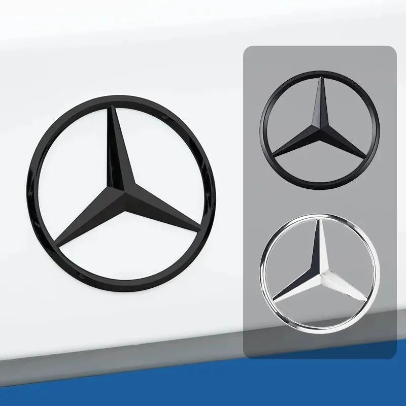 For Mercedes Benz 90MM ABS Car Rear Badge Sticker Trunk Emblem Decal A B C E S class GLA GLC CLA GLK GLE W204 W205 W212