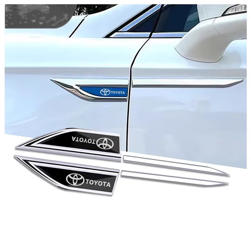2Pcs Metal Car Stickers Badge For Toyota camry Yaris corolla RAV4 CHR prado hulix verso  Auto Fender Side Decals