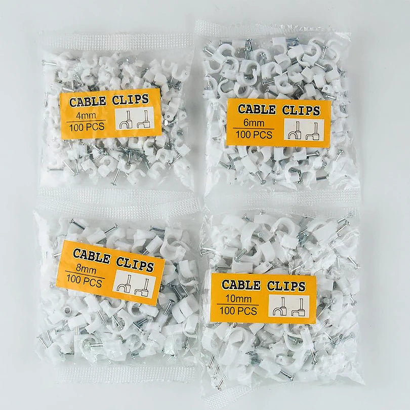 400Pcs 280Pcs Round Cable Wire Clips  Cable Management RG6 CAT6 RJ45 Electrical Wire Cord Tie Holder Circle 4mm 6mm 8mm 10mm