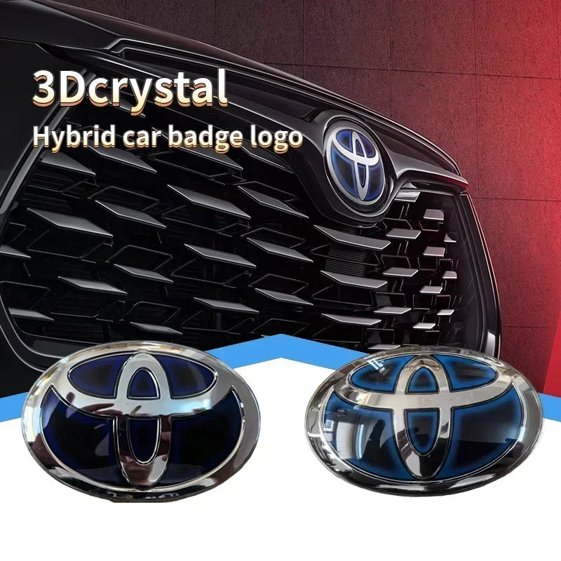 Car Front Grille Badge Trunk Emblem for Toyota Camry Corolla RAV4 Prius Hybrid Series Logo Replacement Decorative Accessories