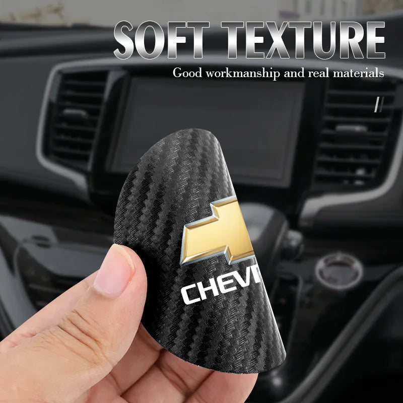 2Pcs Carbon Fiber Car Water Slot Non-Slip Cup Mat For Chevrolet Cruze Sonic Silverado Trax Camaro Captiva Equinox Trailblazer SS