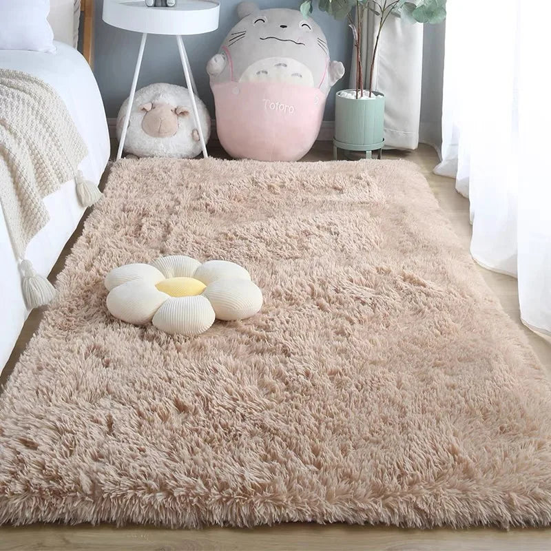 VIKAMA Silk Wool Carpet Bedroom Living Room Carpet Ins Style Scandinavian Home Floor Mats Home Decoration