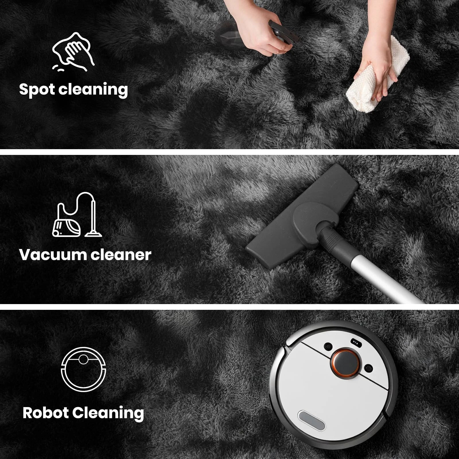 VIKAMA Minimalist Style Living Room Carpet, Fluffy And Slip-Resistant Children's Room Mat, Bathroom Carpet, Home Decoration