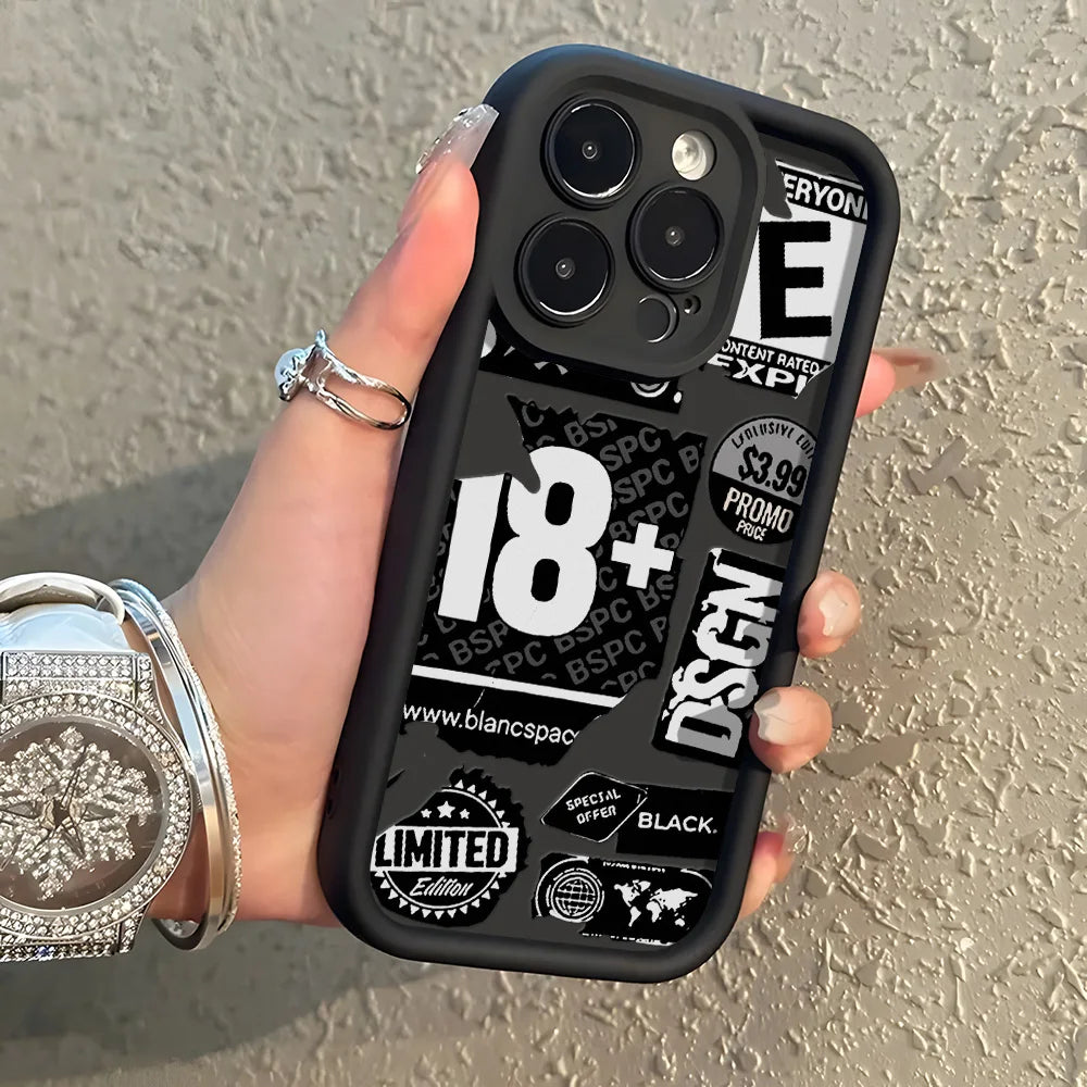 Soft TPU Silicone Phone Case For iPhone 11 12 13PROMAX 14 15 16PLUS 17AIR Shockproof Funda Cover