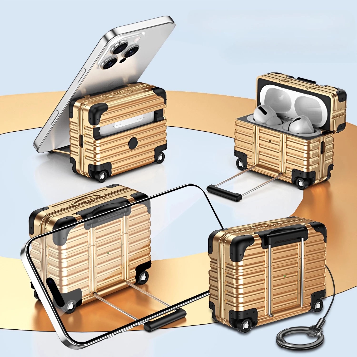Individual Suitcase for Airpods 4 3 2 Pro Trendy Luggage Protective Case for Airpods1/2/pro2 Drop-proof Headphone Case ﻿  ﻿