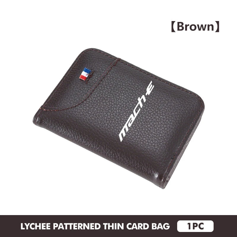 For Mustang PU Leather Man Women Travel Passport Holder Credit Card Holder Case Wallet Shelby GT GT500 GT350 Convertible Mach-E