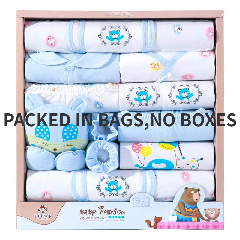 Newborn 18pcs/Set Clothes Soft Cotton Cartoon Clothing Set Spring Autumn Baby Boys Girls New Born Hat Bib Suits 0-6Months Babies