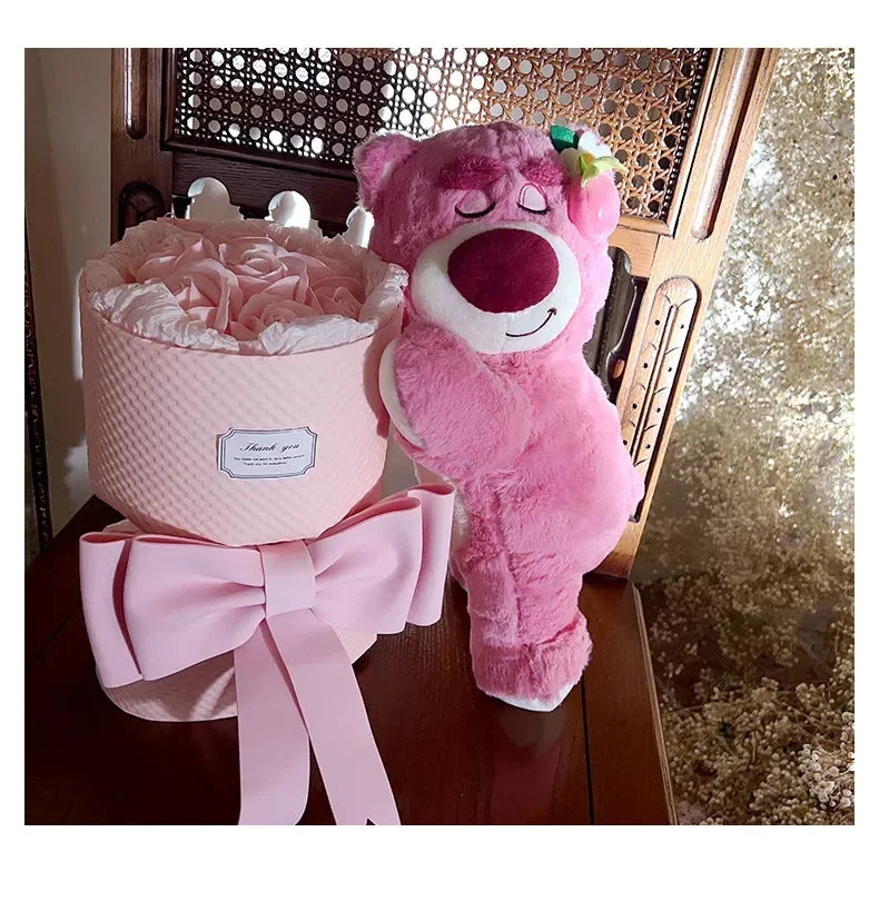 Disney Lotso Rose Romantic Creative Cute Eternal Flower Pink Bouquet Soap Flower  Birthday Gift Valentine'S Day Gift