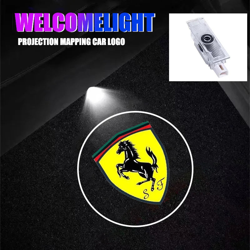 2PCS LED Car Door Welcome Light HD Projector Lamp For Ferrari 308 GT4 328 GTB GTS F355 360 Modena F430 458ltalia 488 Accessories