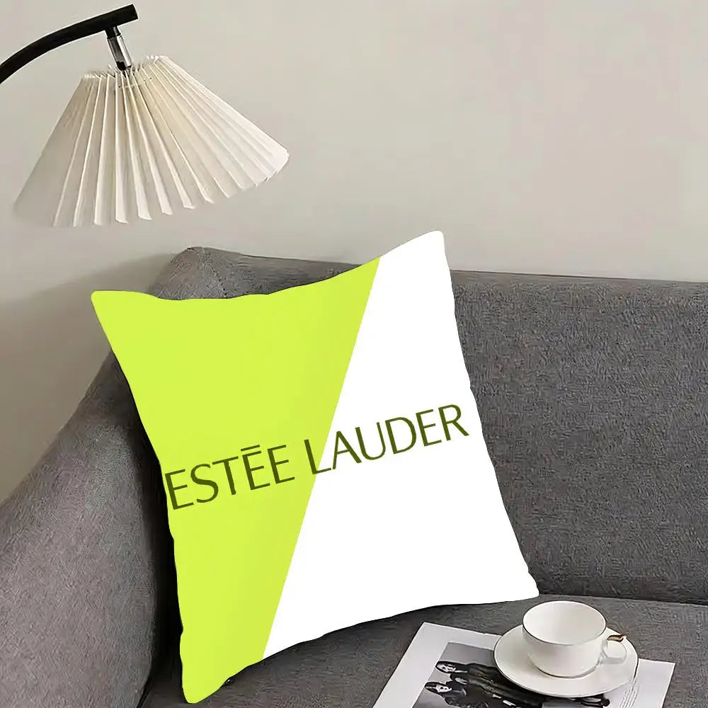 Luxury E-Estee l-Lauder Cushion Cover Elegant Comfort Pillowcase Sofa Bed Double-sided Printed Invisible Zipper Home Decor