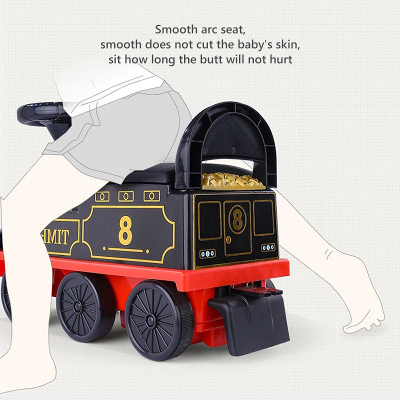 Child Electric Train Kids Riding Toy Ailway Classical  Model Can Carry Train Rail Car Children's Baby Walker Stroller Toys Gifts