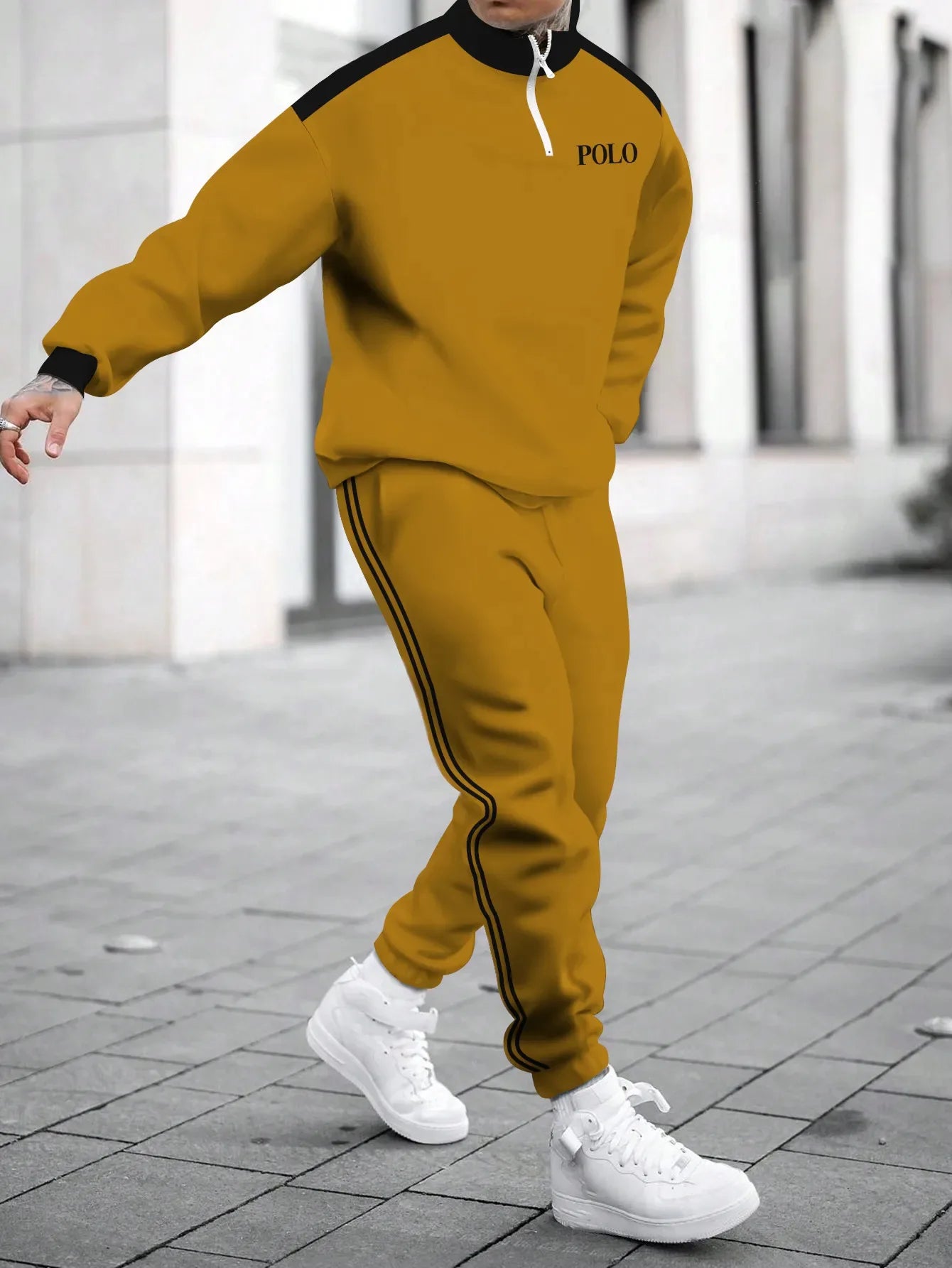 Men's Hoodie Sweatshirt 3D Print Casual Sportswear Long Sleeve Loose Fit Spring Autumn Set with Pants Polyester Fabric