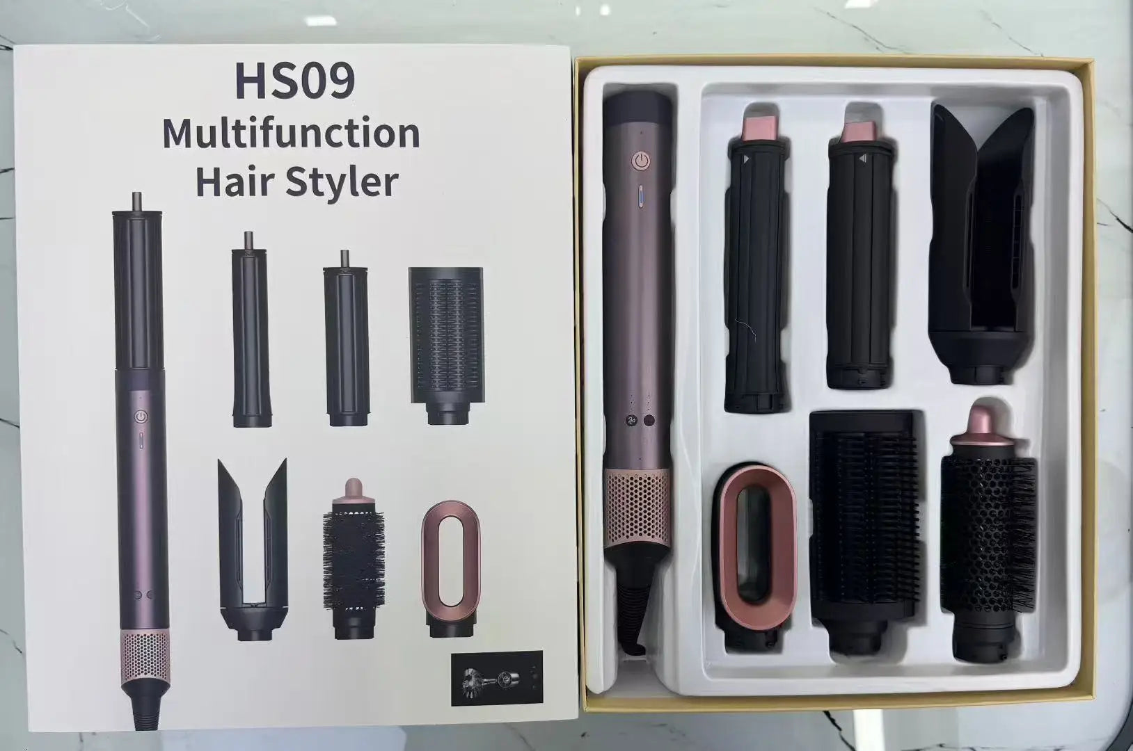 2025 hs09 Professional Multi Styler Travel Hair Dryer Hot Air Brush Hair Straightene Curling Wand-All-in-One HairStylerhairdryer