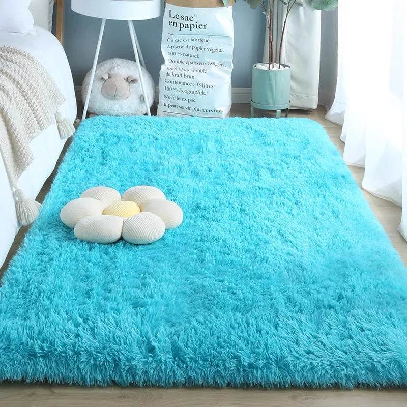 VIKAMA Silk Wool Carpet Bedroom Living Room Carpet Ins Style Scandinavian Home Floor Mats Home Decoration