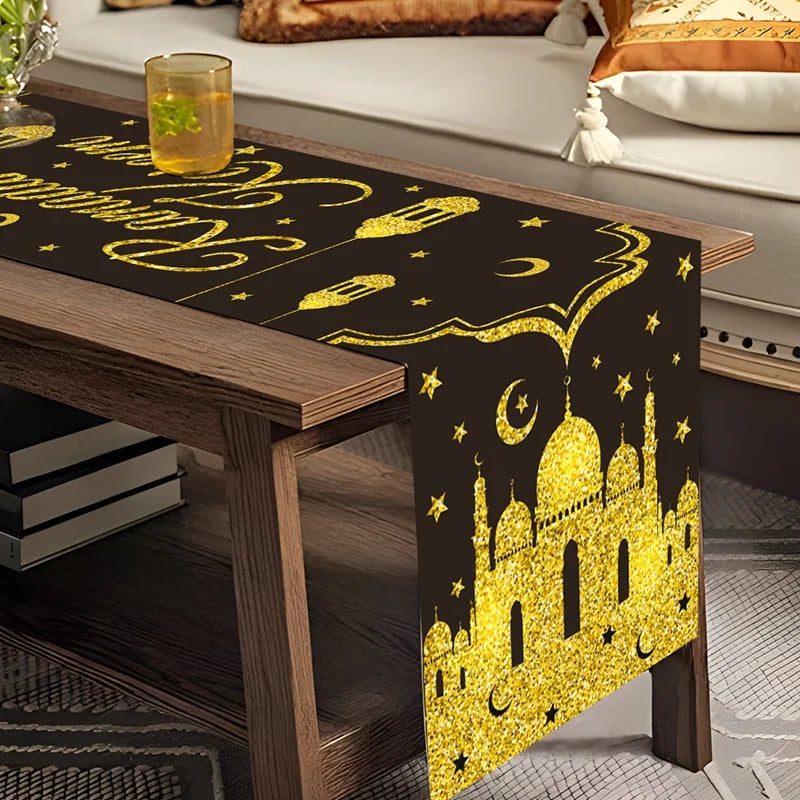 Ramadan Table Runner Eid Mubarak Decoration 2026 for Home Ramadan Kareem Ramadan Mubarak Islamic Muslim Party Eid Al-Fitr Gifts