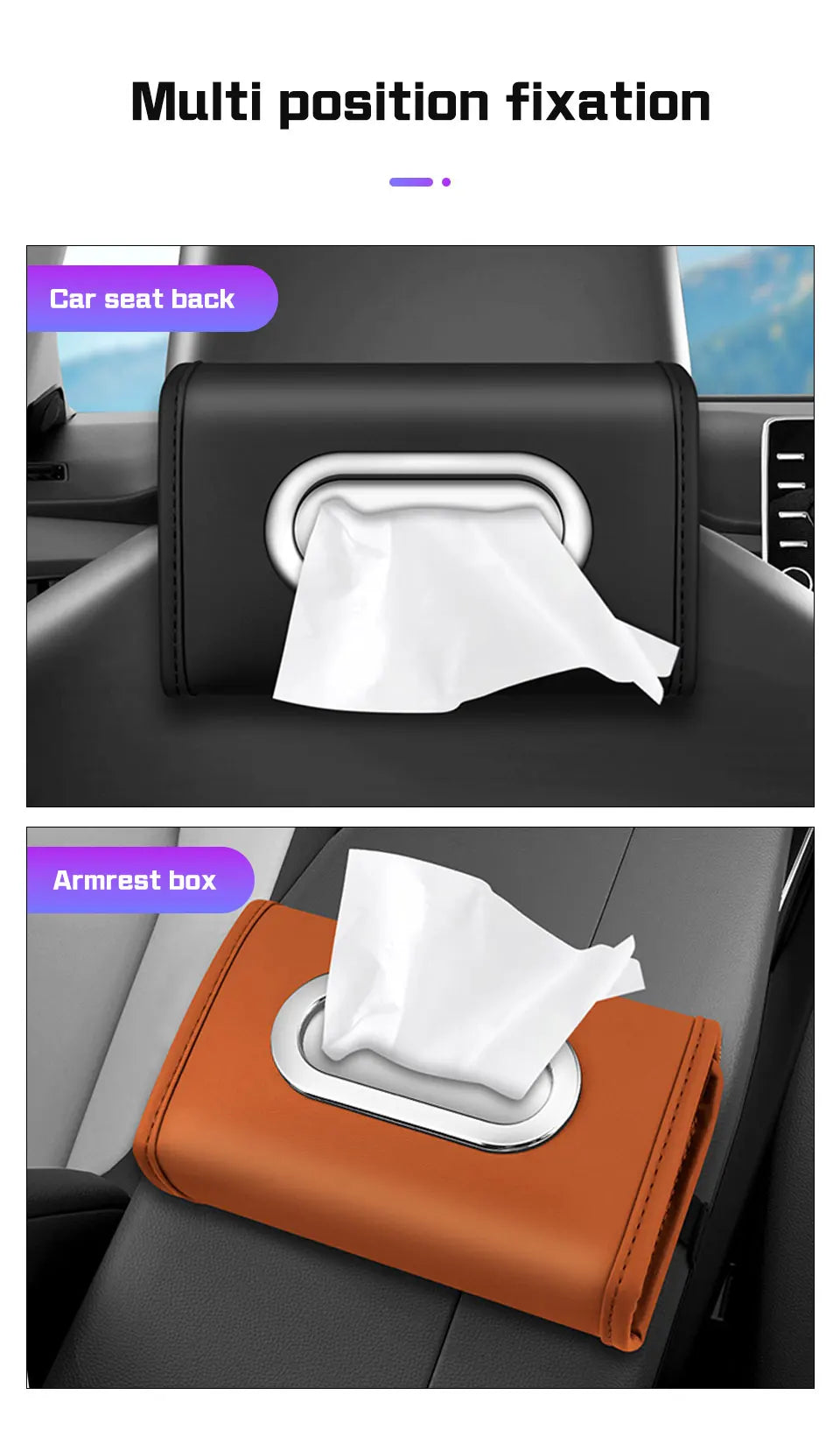 for Baojun 510 730 360 560 RS-5 530 630 Wuling Hongguang S Leather Car Tissue Bag Seat Back Hanger Kleenex Case Visor Napkin Box