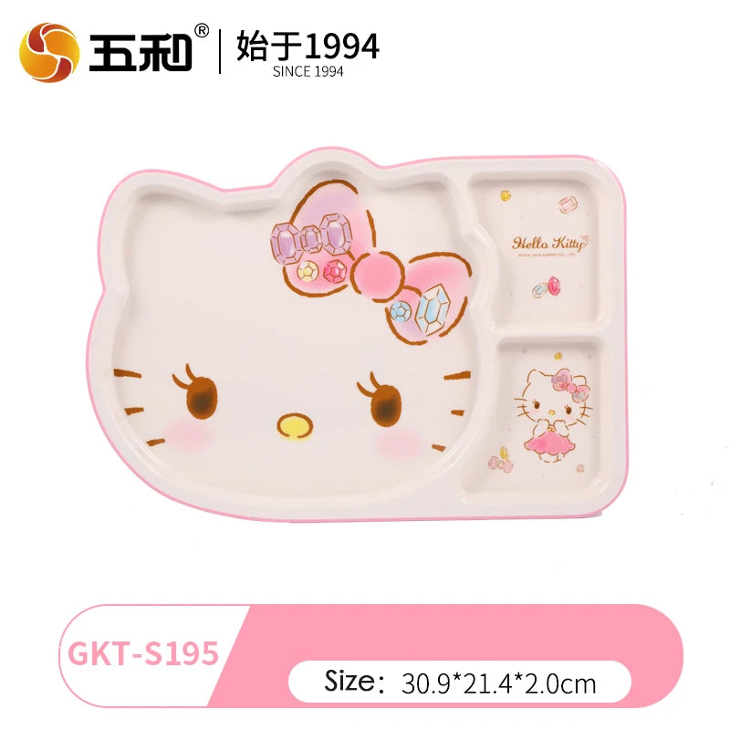For Hello Kitty Children Tableware Cartoon Irregular-shaped Bowls Anti-scald Dining Plates BPA Free Baby Food Supplement Bowls