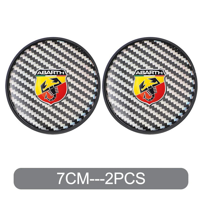2PC Car Water Cup Pad Non Slip Coaster Drinks Mat For Abarth Punto 124 500 595 695 500X 500e Car Interior Auto Accessories